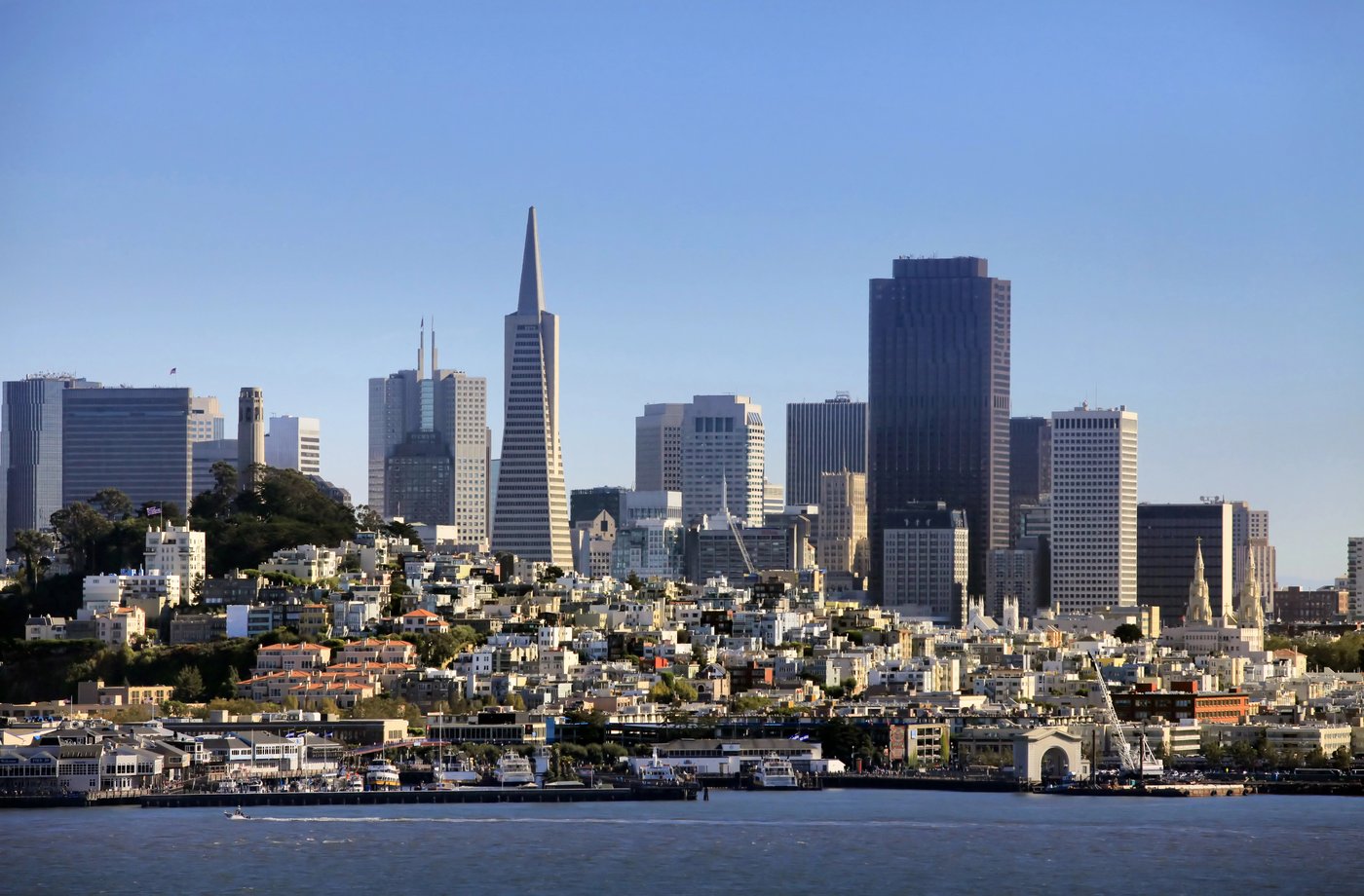 San Francisco skyline with Transamerica Pyramid and downtown buildings